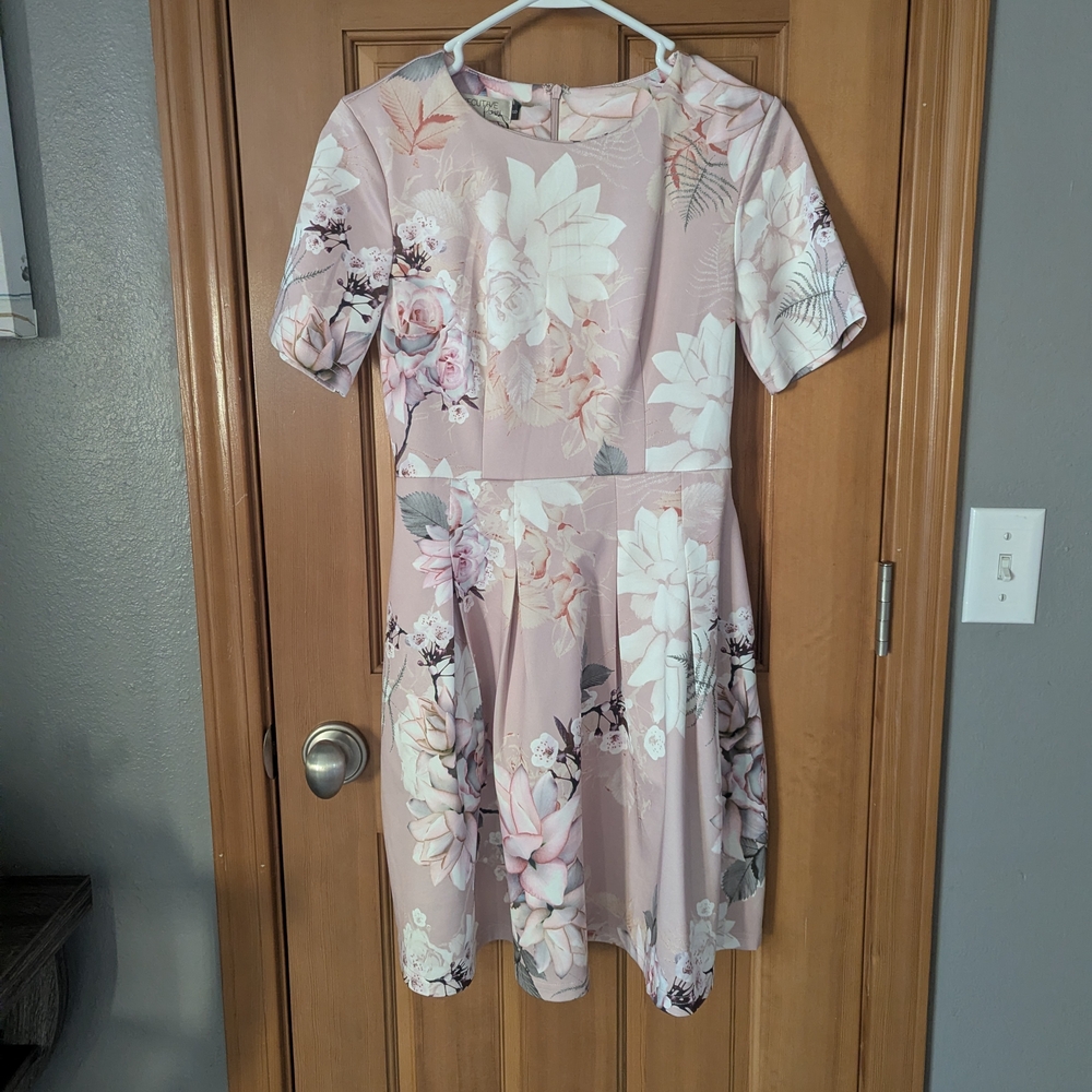 Floral Pink Short Sleeve Dress